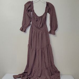 Zesica Maxi Dress Chocolate Brown Size‎ XS Cottagecore Boho Fairy